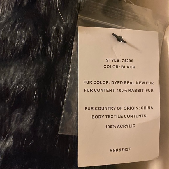 NWT Dolce Cabo Black real Rabbit Fur Vest size small - Picture 6 of 6